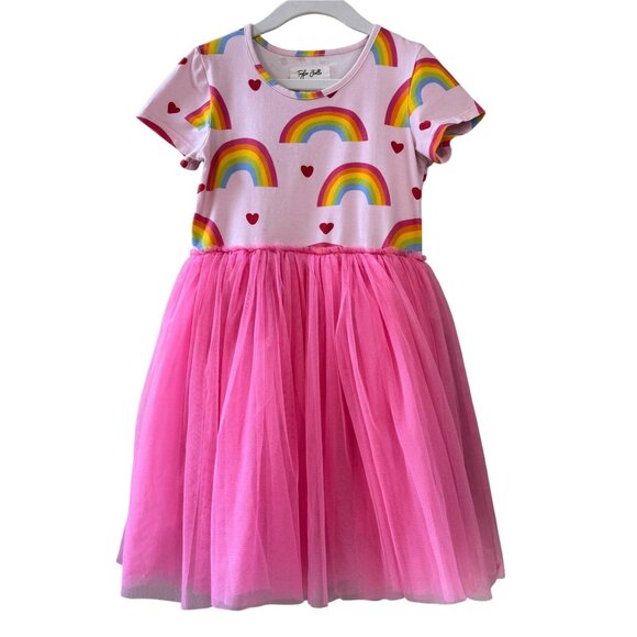 Taylor Joelle Other - TAYLOR JOELLE Rainbow Dress Girls 7 Care Bears Pink Tulle Twirl 80's Nostalgia